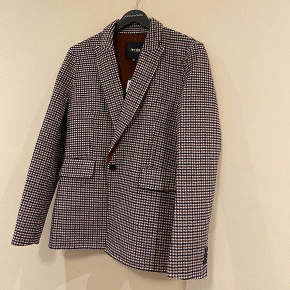 MAJE DOUBLE-SIDED CHECKERED FITTED JACKET - Picture 7 of 13